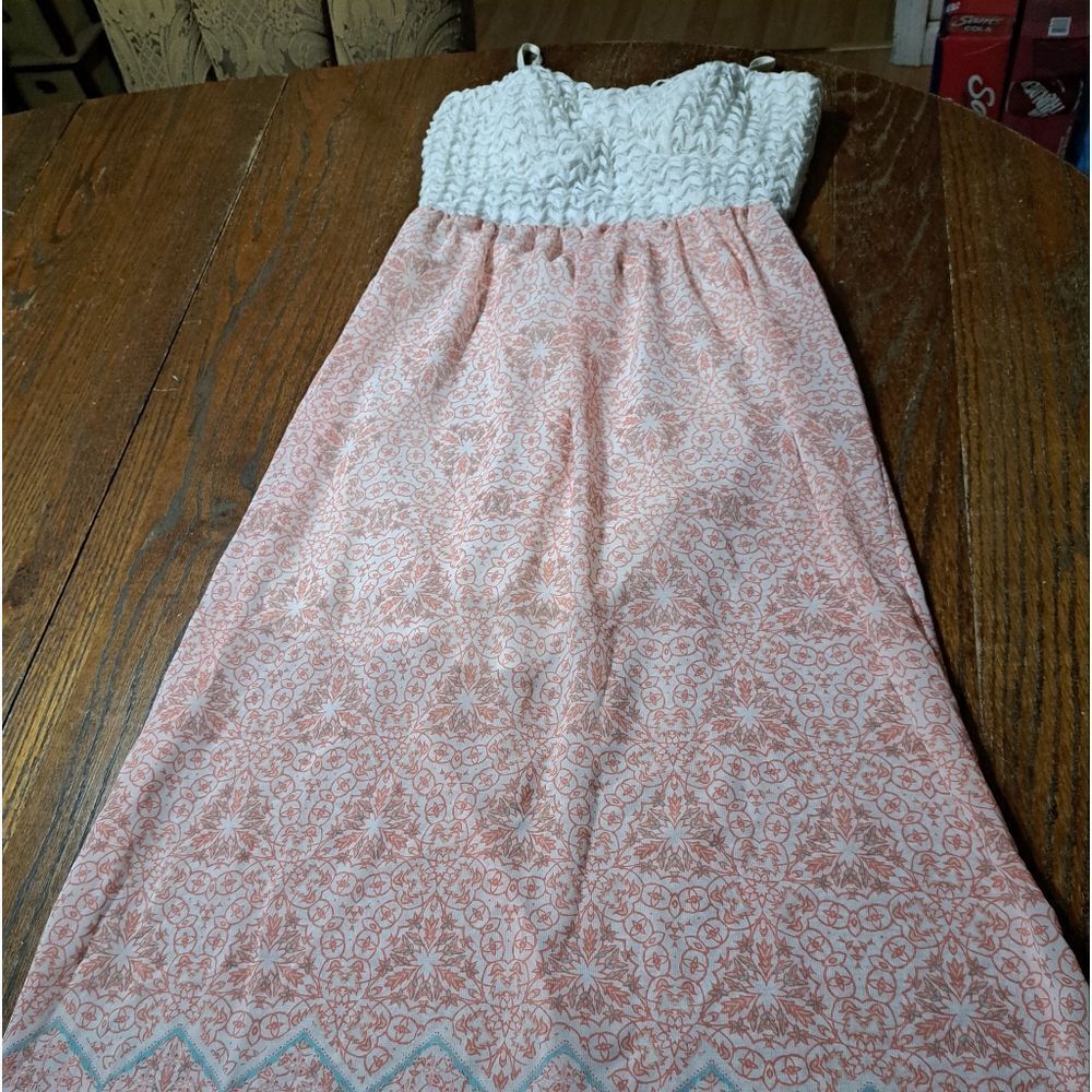 Juniors Size Large Trixxi Sleeveless Spaghetti Strap Floral Maxi Dress Open Back